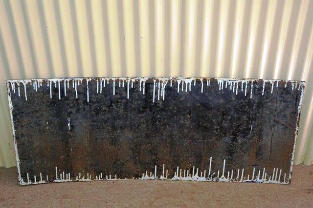 Vintage Use Feathery Flake Enamel Advertising Sign 