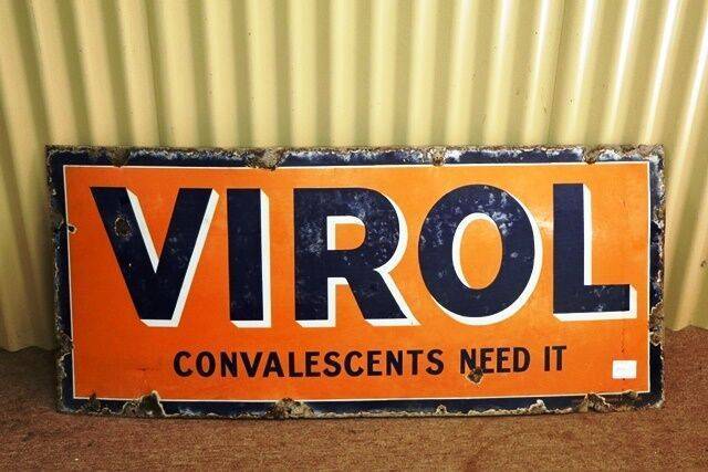 Vintage Virol Convalescents need It Enamel Sign 