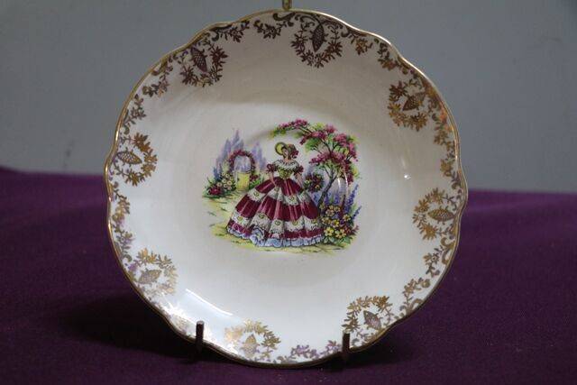 Vintage Washington Pottery Crinoline Lady Cup+Saucer 