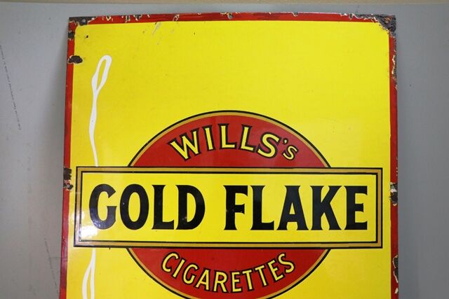 Vintage Willand39s Gold Flake Cigarettes Enamel Adv Sign 