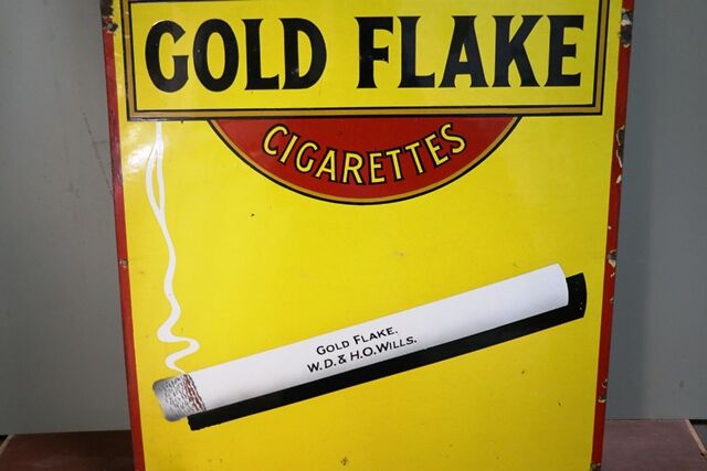 Vintage Willand39s Gold Flake Cigarettes Enamel Adv Sign 