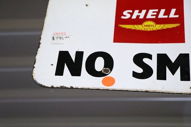 Vintage and Rare AeroShell and BP Air Enamel No Smoking Sign 