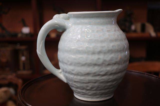 Vintage pottery blue jug BJP England 