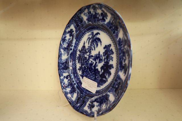 WAdams Blue and White  ironstone China Plate  Kyber pattern C1895 