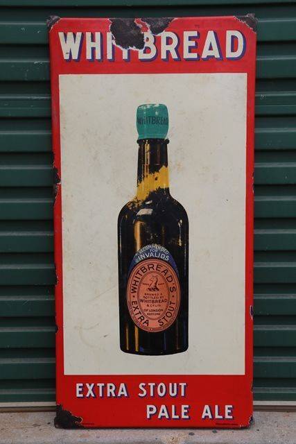 Whitbreadand39s Extra Stout Pale Ale Enamel Advertising Pub Sign 