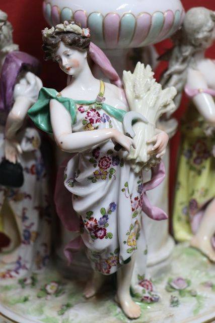 Wonderful 19th Century Ludwigsburg Group  The Four Seasons 