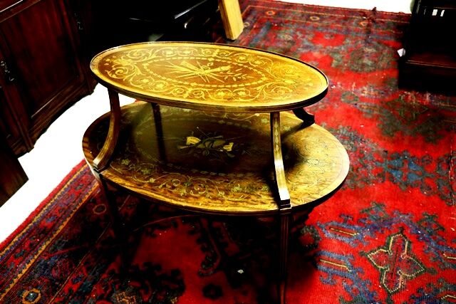 Wonderful Quality Antique 2 Tier Etagere Stunning Inlay 