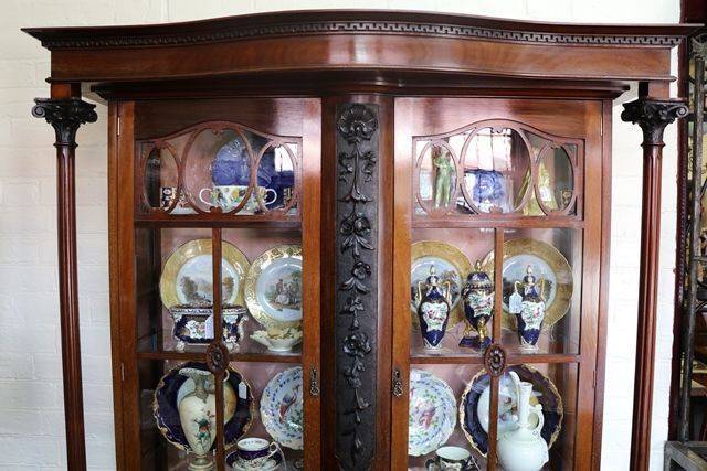 Wonderful Quality Late C19th Two Door Display Cabinet English C1900