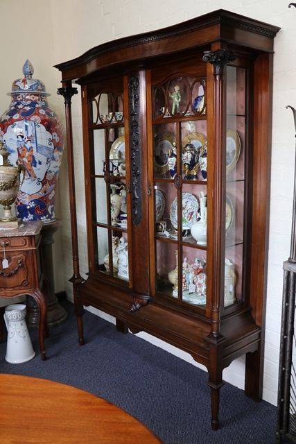 Wonderful Quality Late C19th Two Door Display Cabinet English C1900