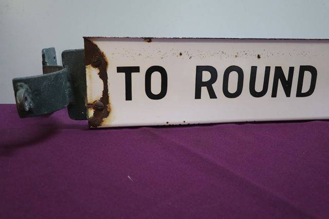 andquotTo Round Houseandquot Enamel Double Sided Post Mount Sign 