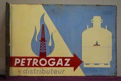 Petrogaz Distributeur Double Sided Enamel Advertising Sign 