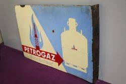 Petrogaz Distributeur Double Sided Enamel Advertising Sign 