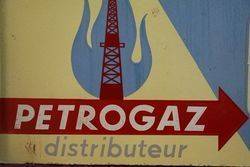 Petrogaz Distributeur Double Sided Enamel Advertising Sign 