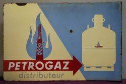 Petrogaz Distributeur Double Sided Enamel Advertising Sign 