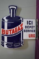 Butagas Double Sided Enamel Advertising Sign