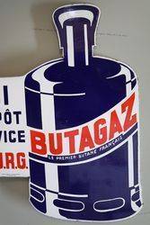 Butagas Double Sided Enamel Advertising Sign