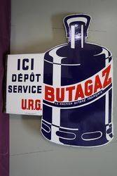 Butagas Double Sided Enamel Advertising Sign