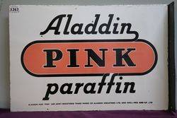 Aladdin and Pink Paraffin Double Sided Enamel Advertising Sign