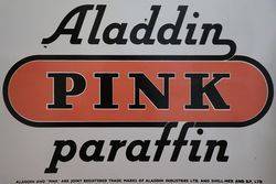 Aladdin and Pink Paraffin Double Sided Enamel Advertising Sign