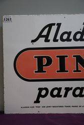 Aladdin and Pink Paraffin Double Sided Enamel Advertising Sign