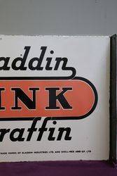 Aladdin and Pink Paraffin Double Sided Enamel Advertising Sign