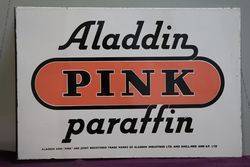 Aladdin and Pink Paraffin Double Sided Enamel Advertising Sign