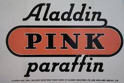 Aladdin and Pink Paraffin Double Sided Enamel Advertising Sign