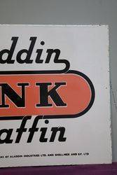 Aladdin and Pink Paraffin Double Sided Enamel Advertising Sign