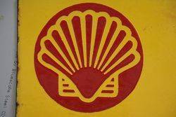 Shell Huiles Double Sided Enamel Advertising Sign