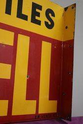 Shell Huiles Double Sided Enamel Advertising Sign