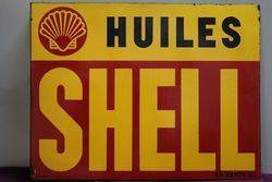 Shell Huiles Double Sided Enamel Advertising Sign