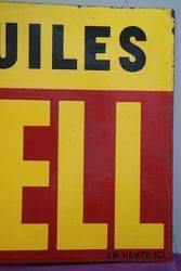 Shell Huiles Double Sided Enamel Advertising Sign