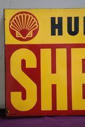 Shell Huiles Double Sided Enamel Advertising Sign