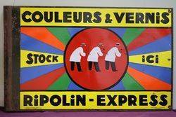 Couleurs and Vernis  Double Sided  Enamel Advertising Sign