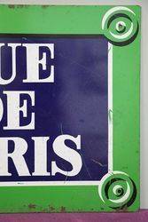 Rue De Paris Enamel France Street Sign 