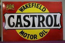 Castrol Motor Oil Enamel Advertising Sign 