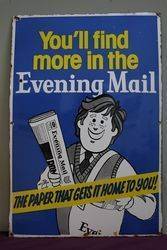 Evening Mail Enamel Advertising Sign 