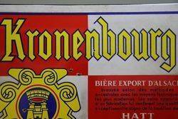 Kronenbourg Beer Enamel Advertising Sign 