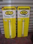 2 Duckhams Thermometers Enamel Signs  ------SA55