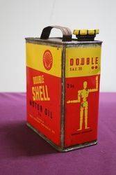 Shell Double Stickman Motor Oil Tin