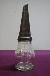 Texaco Pint Bottle With Tin Top