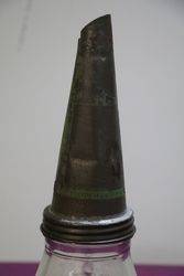 Texaco Pint Bottle With Tin Top