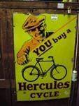 HERCULES CYCLE PICTORIAL ENAMEL SIGN           SA166