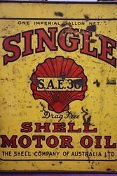 Australian Shell  One Gallon Single SAE30 Motor Oil Tin 
