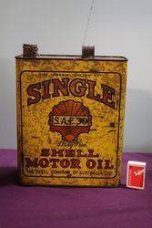 Australian Shell  One Gallon Single SAE30 Motor Oil Tin 