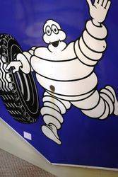 Classic Michelin Shield Pictorial Enamel Sign 