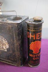 Shell 2 Gallons Running Board Can In Original Condition 