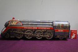 Battery Operated  Vintage Tin Litho Overland Express 3140 Train 