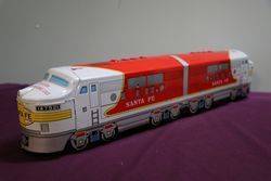 Battery Operated Vintage Santa Fe Train Toy Cragstan Tootin Chugging Locomotive