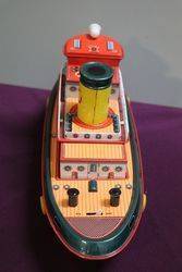 Battery Operated Modern Toys Japanese Tug Boat Neptune Tin Plate